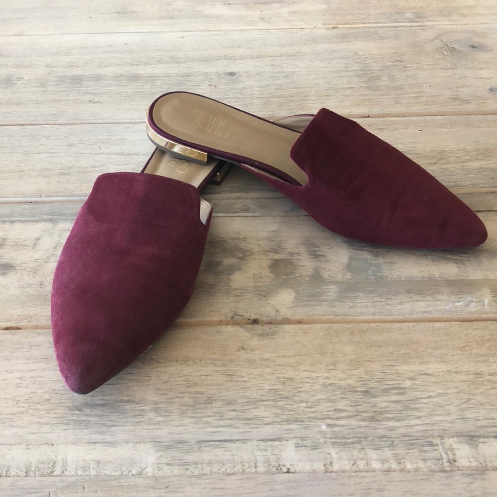 Red velvet mules